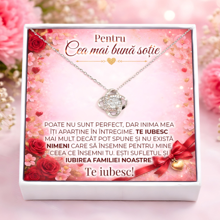 CADOURI SOTIE - Colier Pentru Sotie Pandantiv Cristale Cu Mesaj