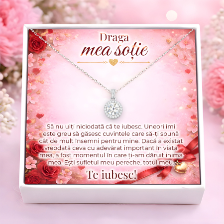 CADOURI SOTIE - Colier Pentru Sotie Pandantiv Cristale Cu Mesaj