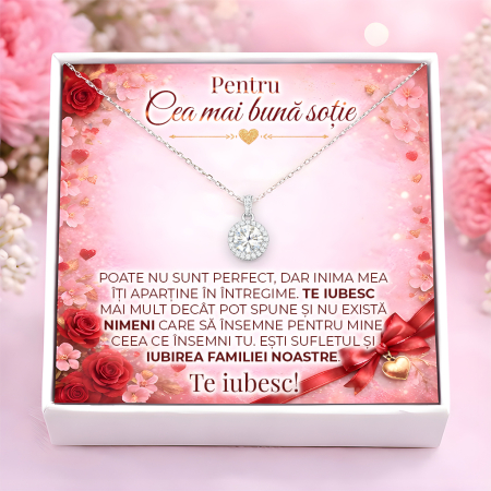 CADOURI SOTIE - Colier Pentru Sotie Pandantiv Cristale Cu Mesaj