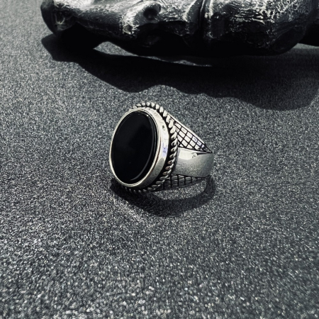 Inel Argint 925 Black Stone [1]