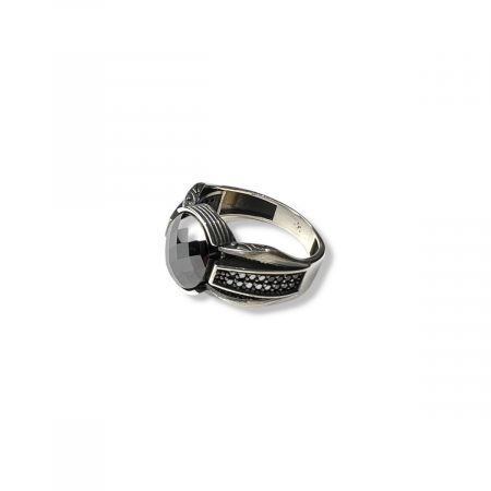 INELE ARGINT - Inel Argint 925 Black Stone Lacroix