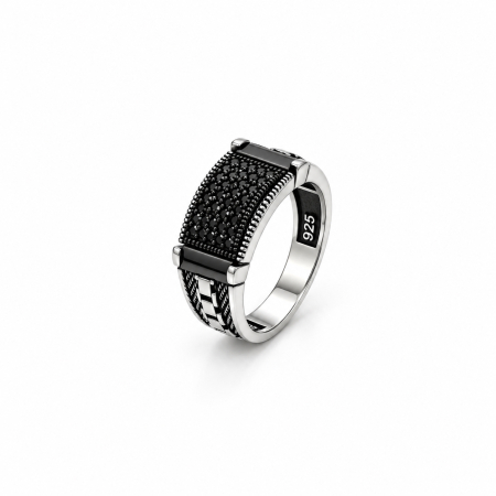 INELE ARGINT - Inel Argint 925 Black Tennis Arabic