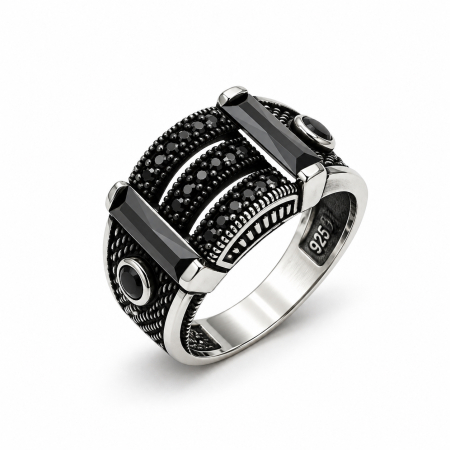 COLECTIA ARGINT - Inel Argint 925 Black Zircon Masterpiece