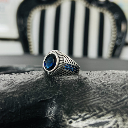 Inel Argint 925 Blue Stones [1]