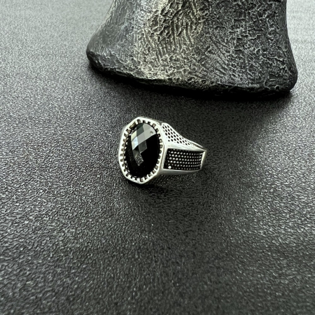 Inel Argint 925 Brooks Diamond Cut Onix [2]