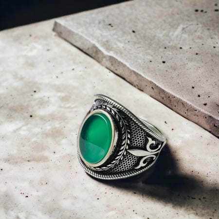 Inel Argint 925 Brooks Green Fleur de Lis [1]