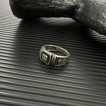 Inel Argint 925 Brooks Green Stone [2]