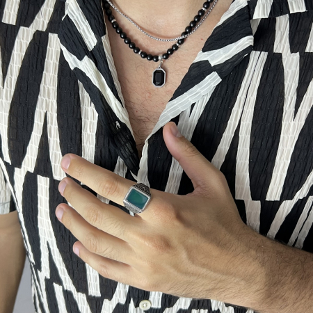 Inel Argint 925 Brooks Green Stone [2]