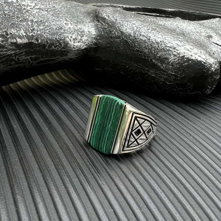 Inel Argint 925 Brooks Malachit Stone [1]