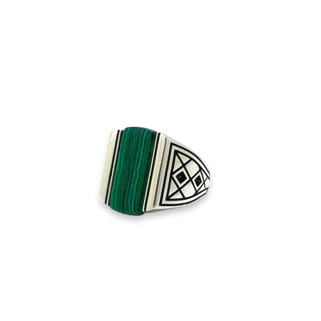 Inel Argint 925 Brooks Malachit Stone [0]