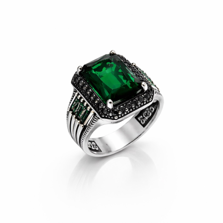 INELE ARGINT - Inel Argint 925 Brooks Masterpiece Green Stone