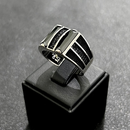 Inel Argint 925 Brooks Minimalist Onix [1]