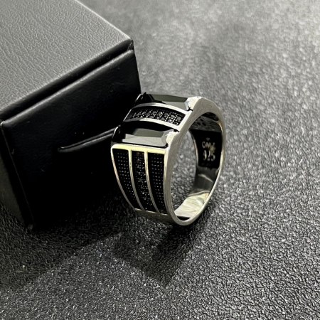 Inel Argint 925 Brooks Minimalist Onix [2]