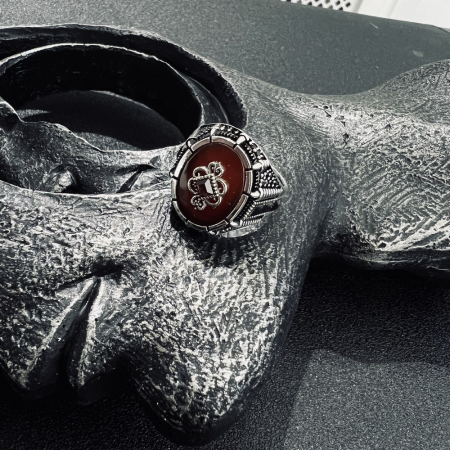 Inel Argint 925 Burgund Stone [2]