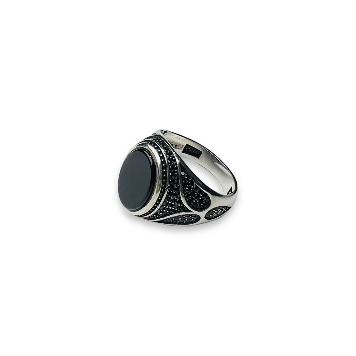 INELE ARGINT - Inel Argint 925 Classic Men Leaf Zirconium