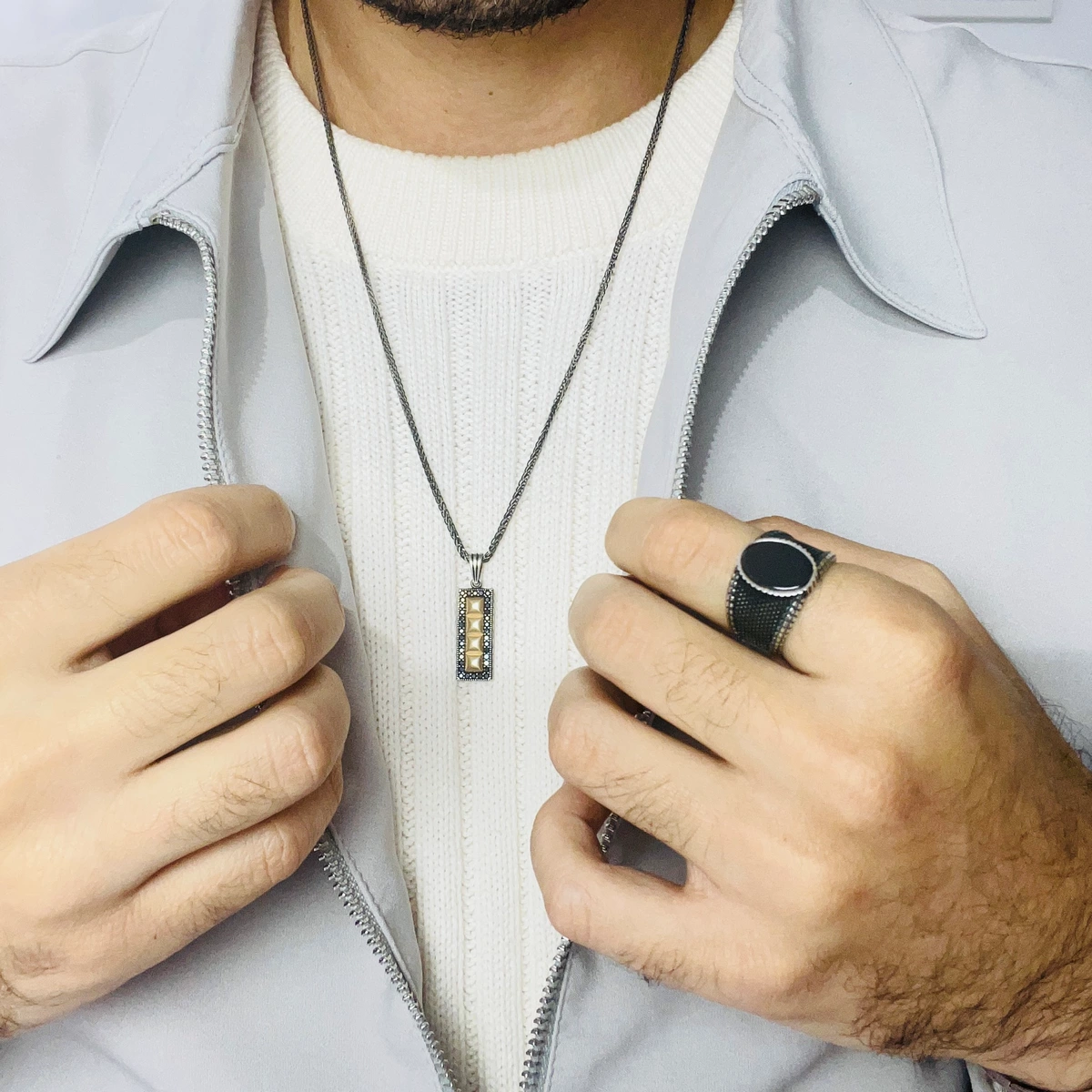 Inel Argint 925 Classic Men Onix [1]