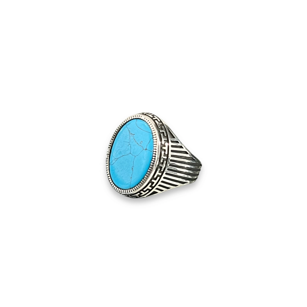INELE ARGINT - Inel Argint 925 Classic Men Turcoaz