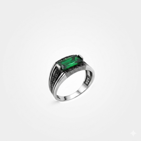 COLECTIA ARGINT - Inel Argint 925 Green Stone