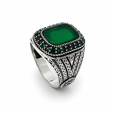 COLECTIA ARGINT - Inel Argint 925 Green Stone
