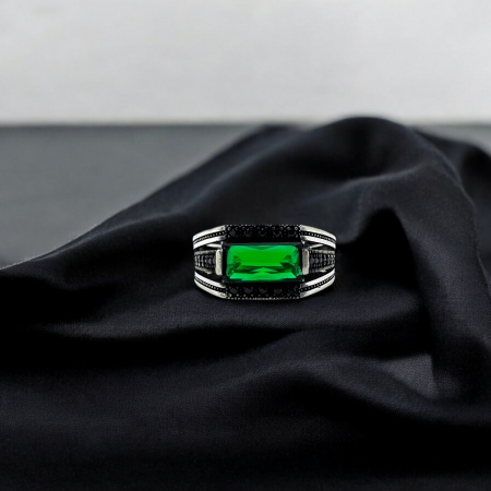 Inel Argint 925 Green Stone [1]