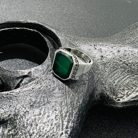 Inel Argint 925 Green Stone [2]