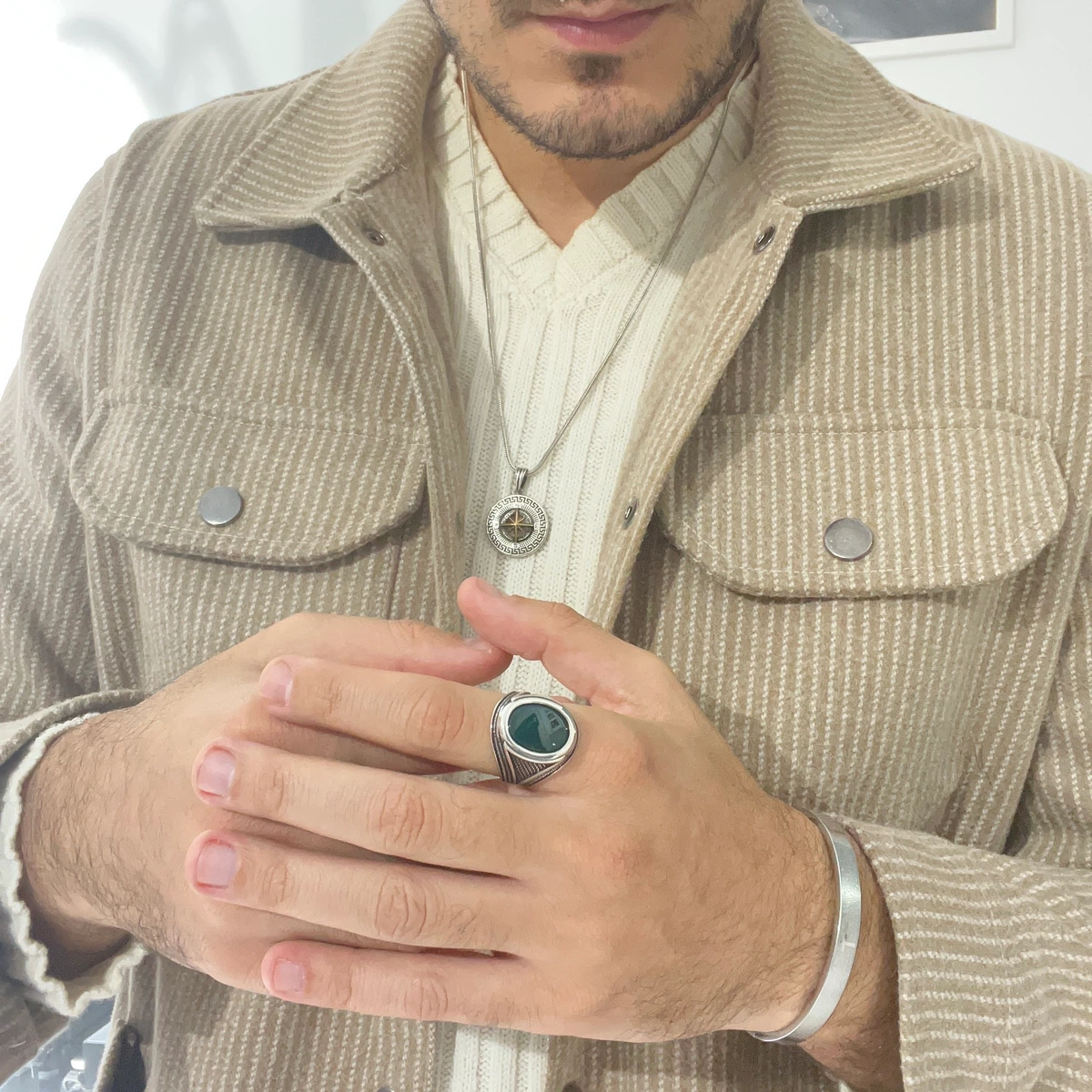 Inel Argint 925 Green Stone Manufakture [2]