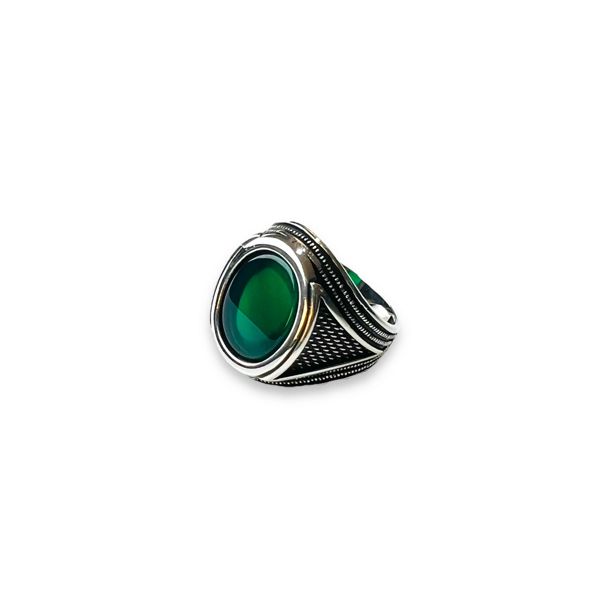 INELE ARGINT - Inel Argint 925 Green Stone Manufakture