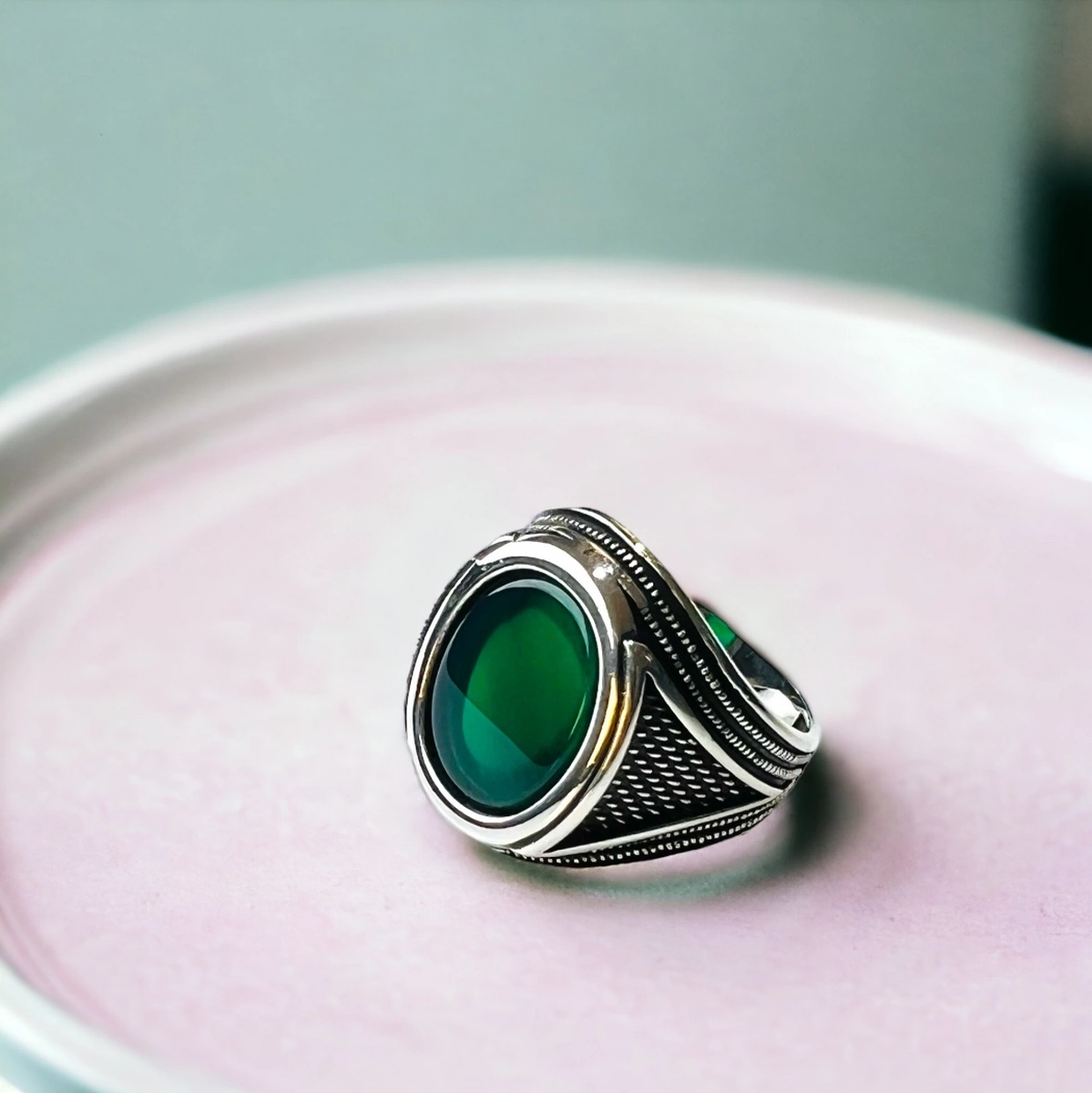 Inel Argint 925 Green Stone Manufakture [3]