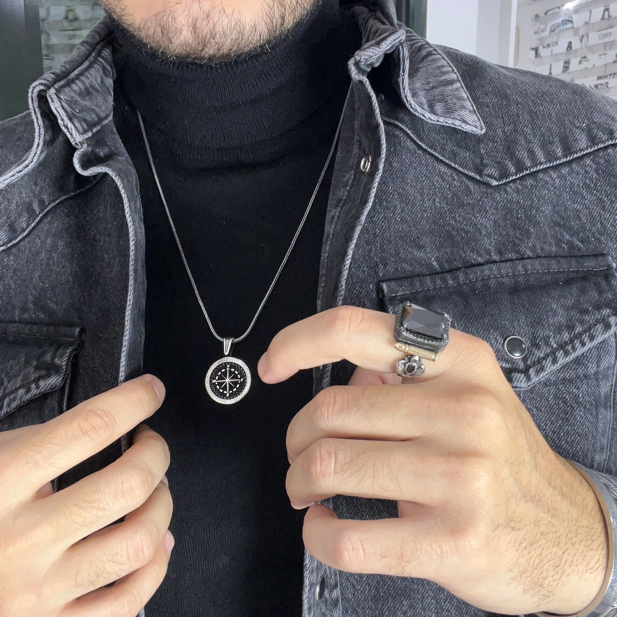 Inel Argint 925 Masterpiece Bullets Onix [3]