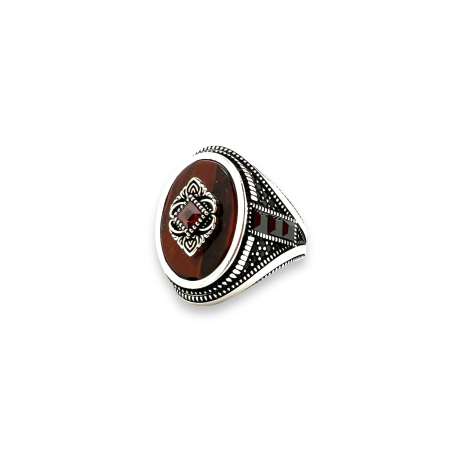 INELE ARGINT - Inel Argint 925 Masterpiece Burgunde