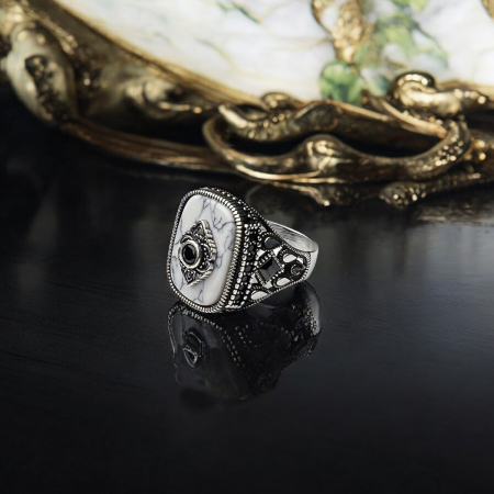 Inel Argint 925 Oriental White Stone [1]