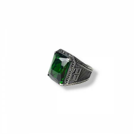 COLECTIA ARGINT - Inel Argint 925 Oversized Green Stone