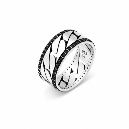 INELE ARGINT - Inel Argint 925 Tennis-Cuban Zirconium / 11 MM Latime