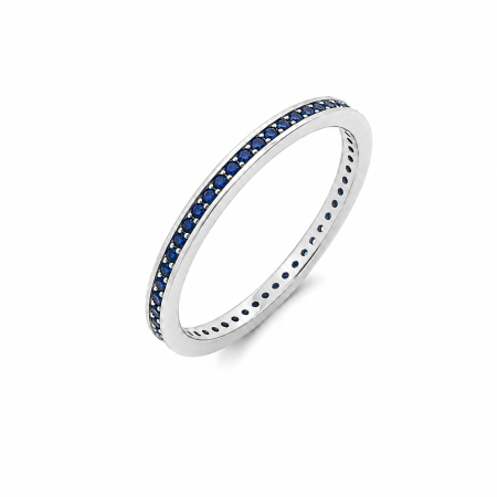 INELE ARGINT - Inel Argint 925 Tennis Slim 2 MM Albastru