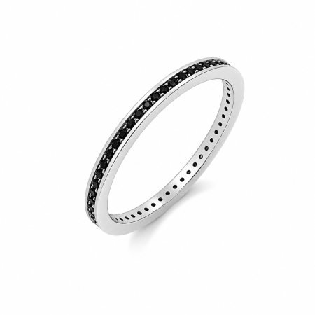 INELE ARGINT - Inel Argint 925 Tennis Slim 2 MM Negru