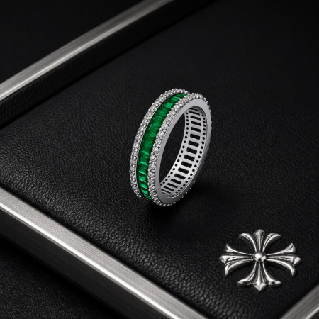 Inel Argint 925 Tennis Verde Royal Full Diamonds [2]