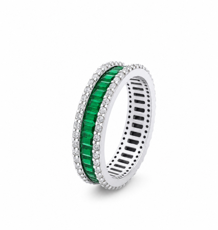 INELE ARGINT - Inel Argint 925 Tennis Verde Royal Full Diamonds