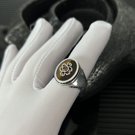 Inel Argint 925 Tiger Eye Gothic [2]