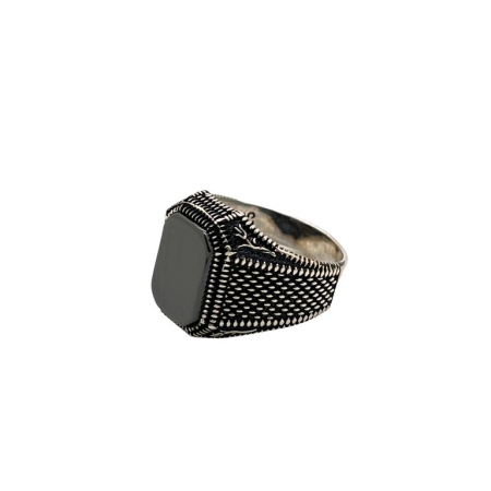 Inel Argint Brooks Black Stone [0]
