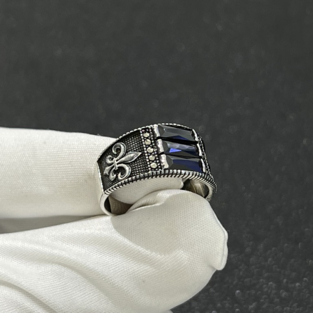 Inel Argint Brooks Fleur de Lis Stone [2]