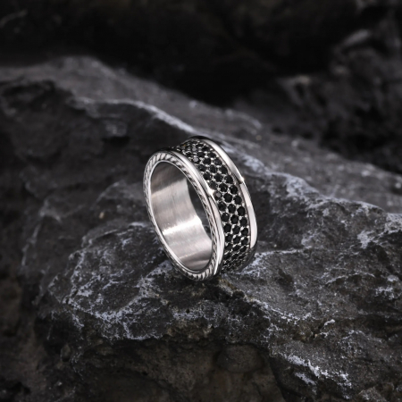 Inel Barbati Full Black Diamonds Waterproof [1]