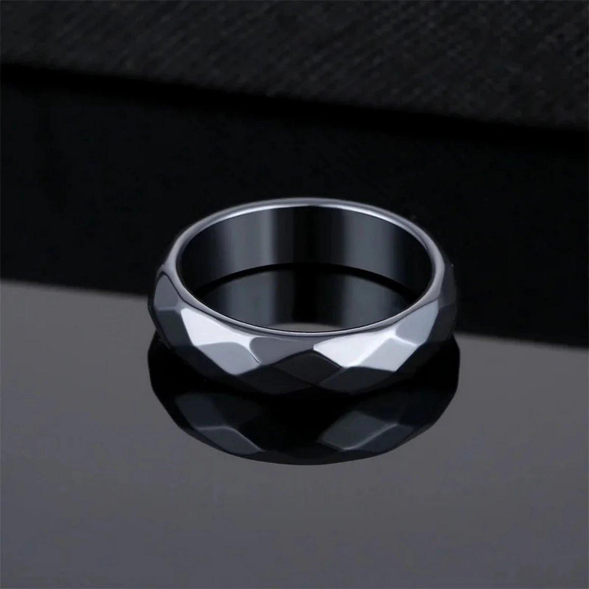 Inel Brooks Black Hematit Diamond Cut [2]