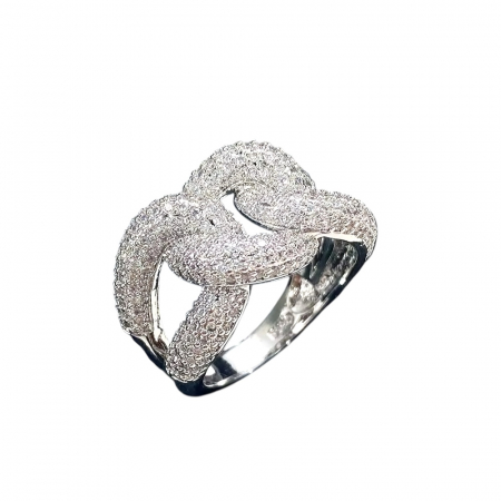 COLECTIE ARGINT - Inel Dama Argint 925 Cuban Full Diamonds