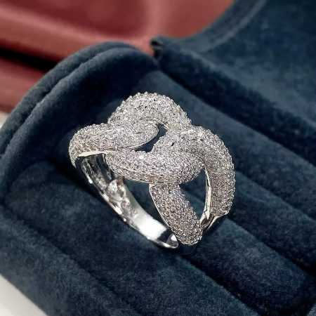 Inel Dama Argint 925 Cuban Full Diamonds [2]