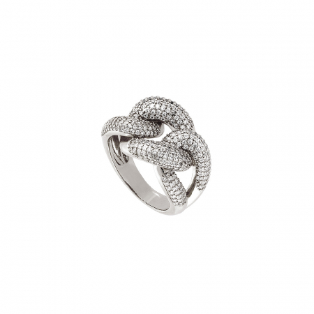INELE DAMA - Inel Dama Cuban Silver Diamonds