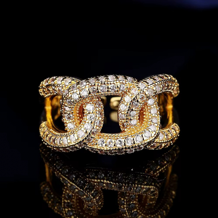 Inel Dama Gold Cuban Ajustabil [2]