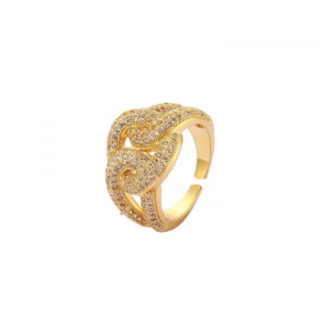 BIJUTERII DAMA - Inel Dama Gold Cuban Ajustabil