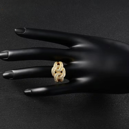 Inel Dama Gold Cuban Ajustabil [1]