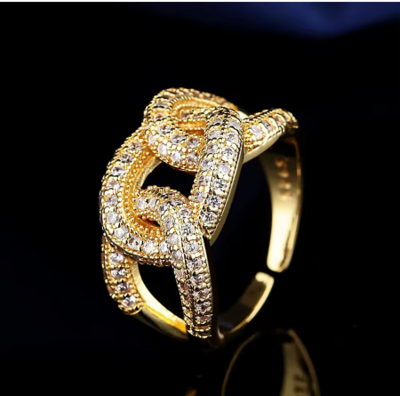 Inel Dama Gold Cuban Ajustabil [3]