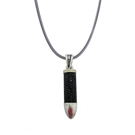 LANTURI ARGINT - Lant Argint 925 Black Diamonds Bullet